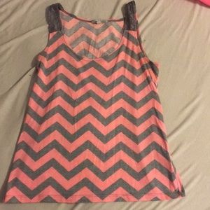 Pink and gray tank top